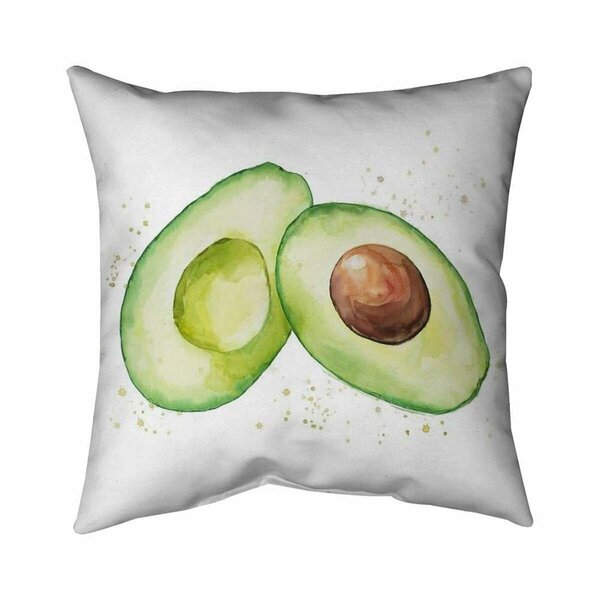 Begin Home Decor 20 x 20 in. Watercolor Open Avocado-Double Sided Print Indoor Pillow 5541-2020-GA80